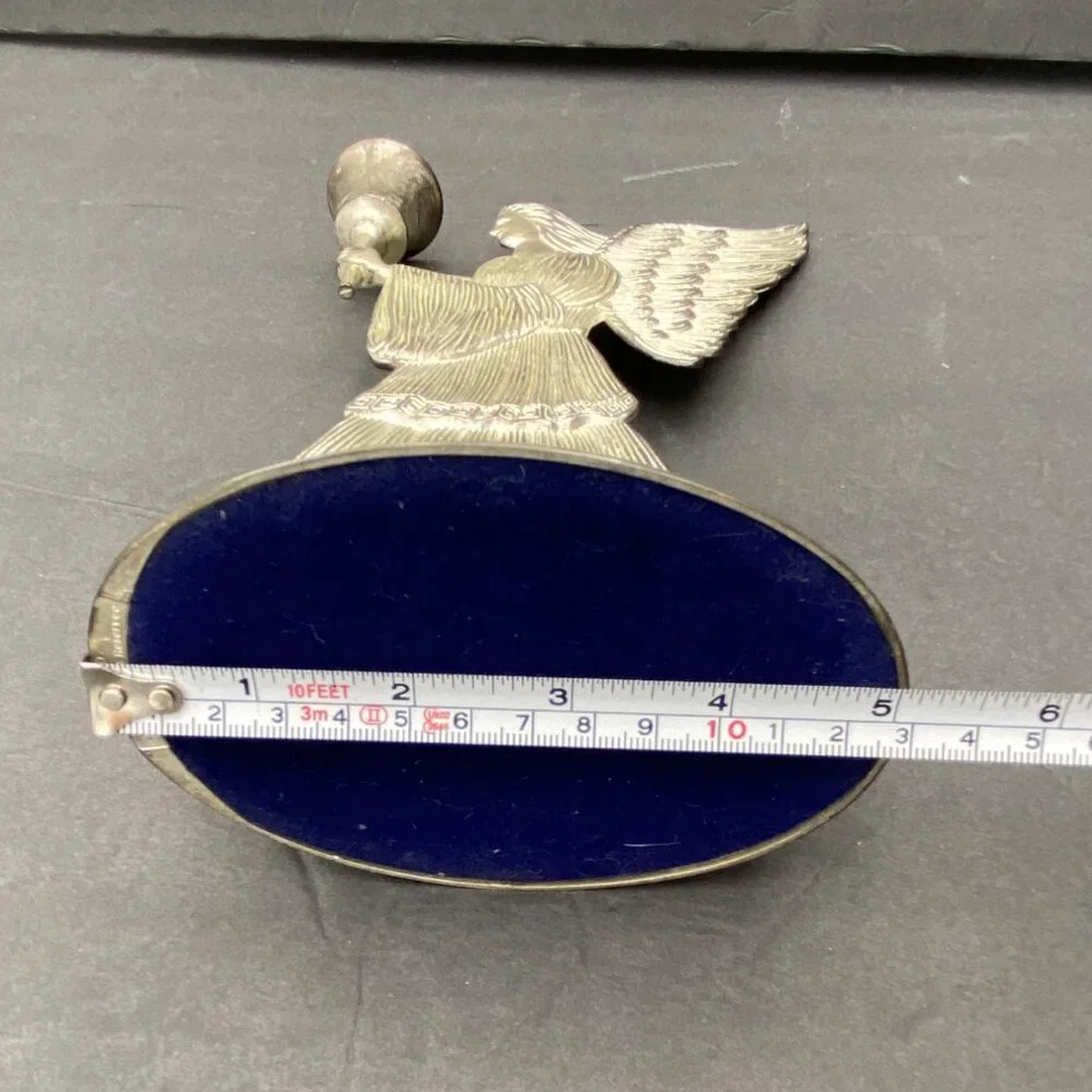 Christmas International Silver Co Angel Candle Holder Silver-Plated Vintage 1998